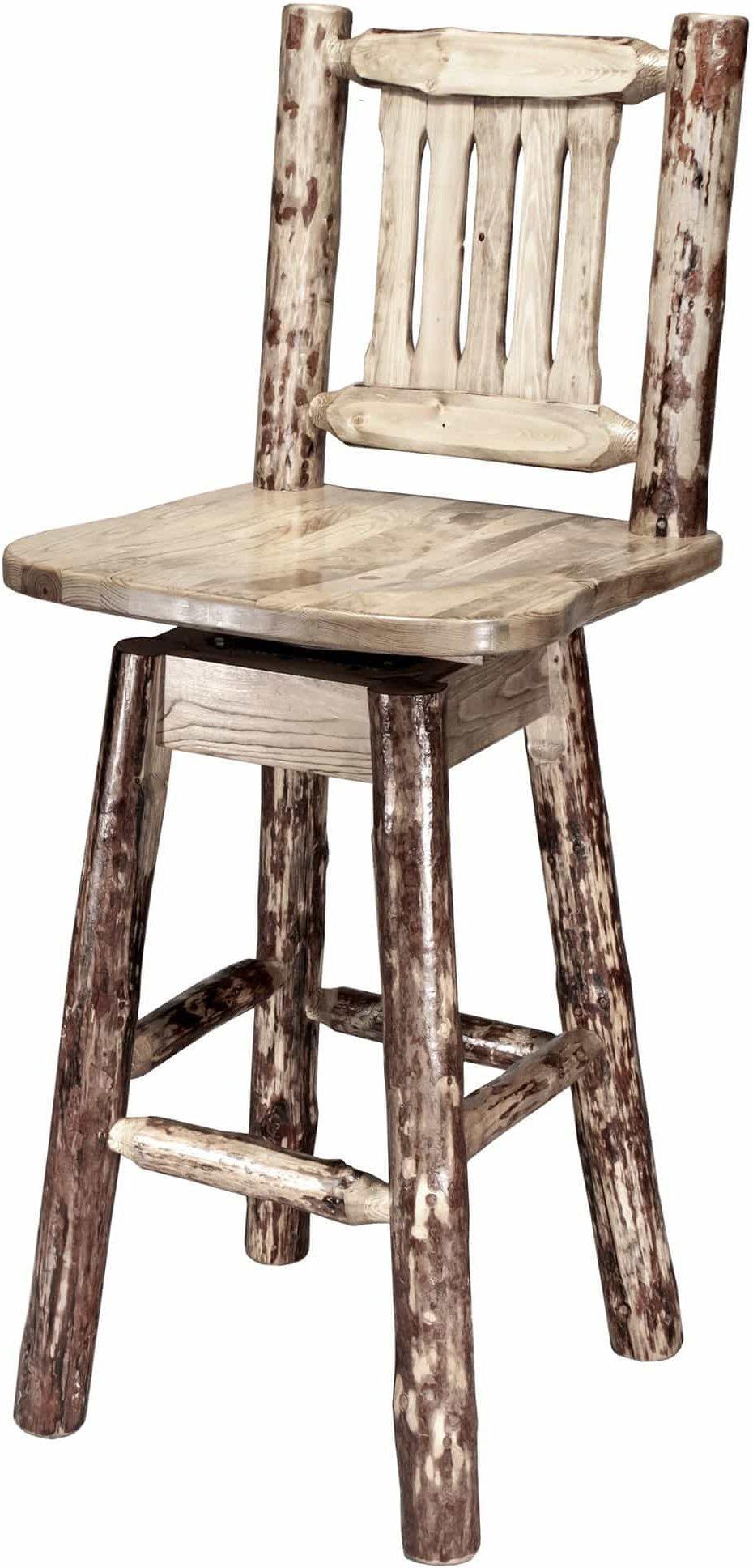 Montana Woodworks Glacier Country Kollektion Barshocker mit Rücken & Swivel