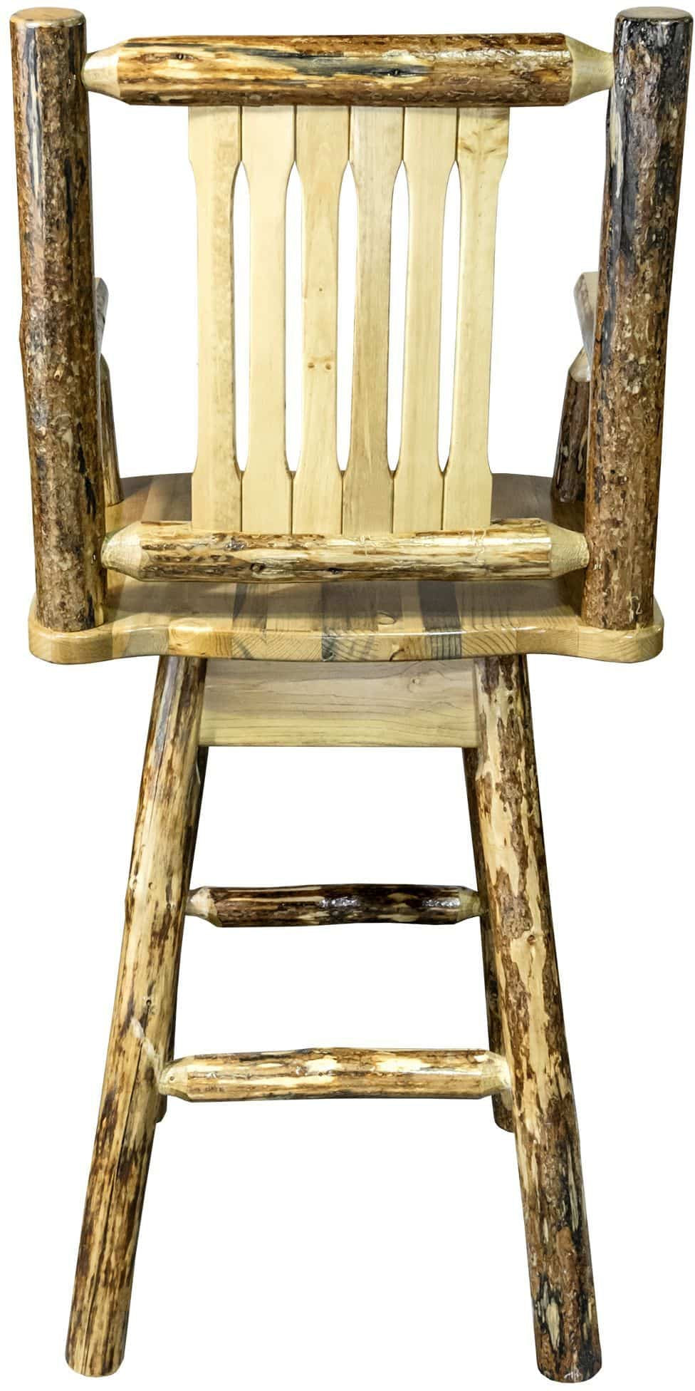 Montana Woodworks Glacier Country Kollektion Barshocker des Kapitäns mit Rücken & Schwung