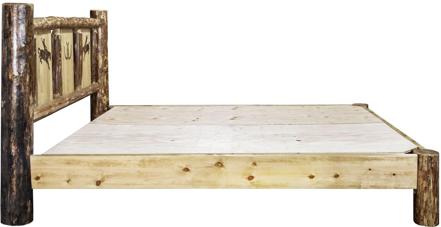 Montana Woodworks Gletscher Land Gravur Plattform Bett