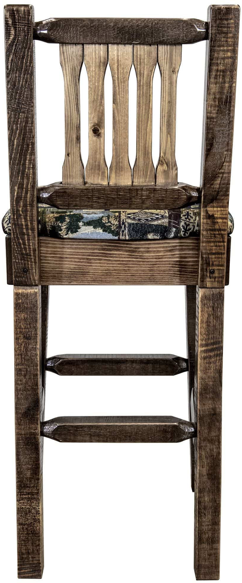 Montana Woodworks Homestead Kollektion Counter Height Barshocker mit Rücken
