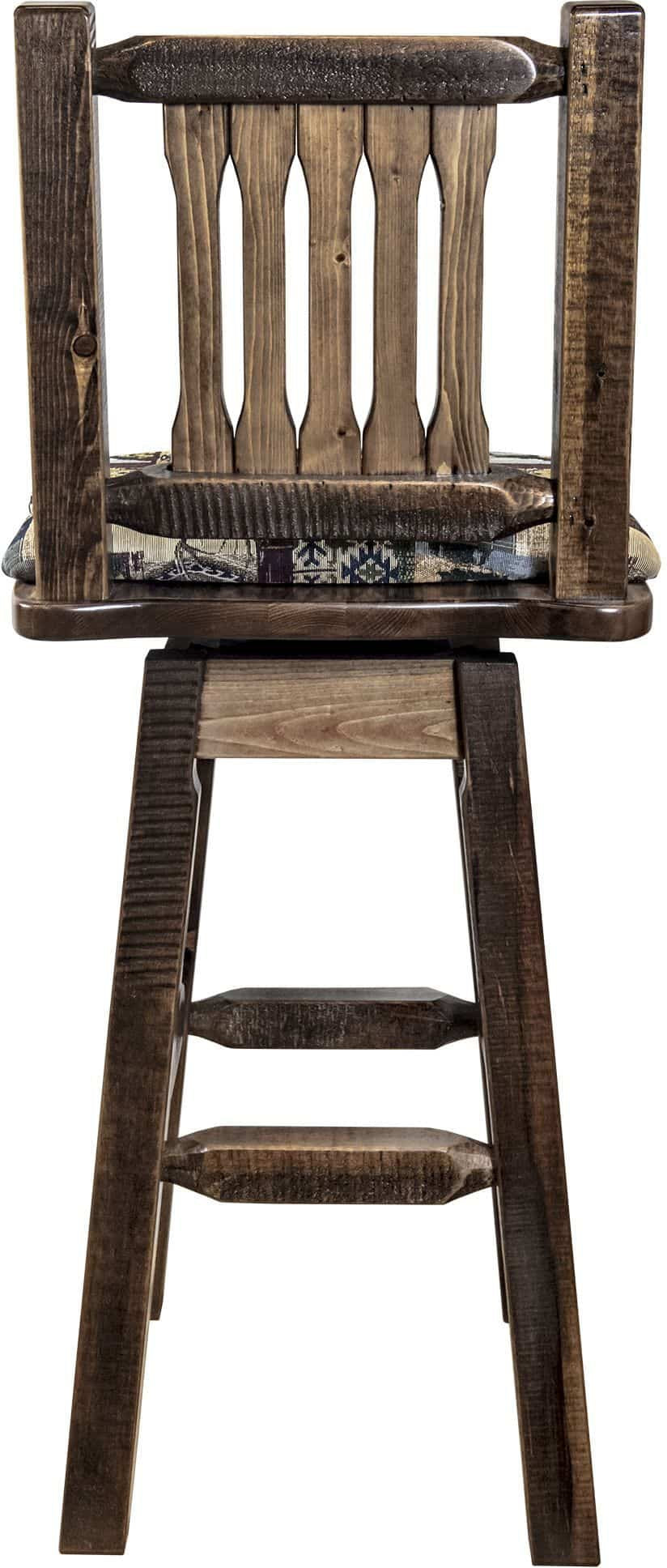 Montana Woodworks Homestead Kollektion Counter Height Barshocker mit Back & Swivel