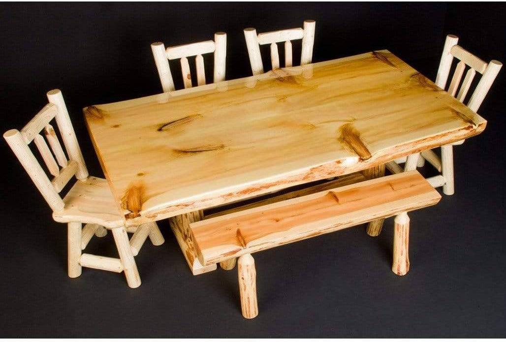 Viking Log Slab Tisch mit flüssigem Glas