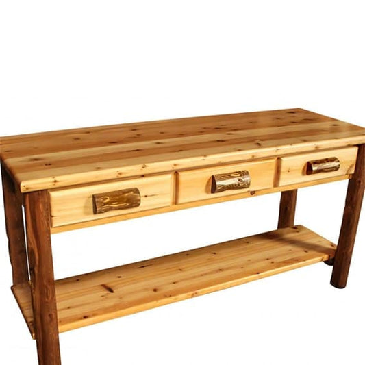 Rocky Top Rustic Cedar Drei Schubladen Sofa Tisch