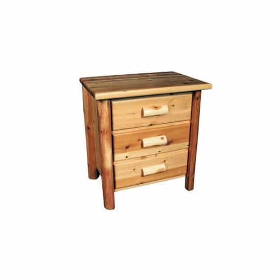 Rocky Top Rustic Cedar Drei Schubladen-Nachttisch