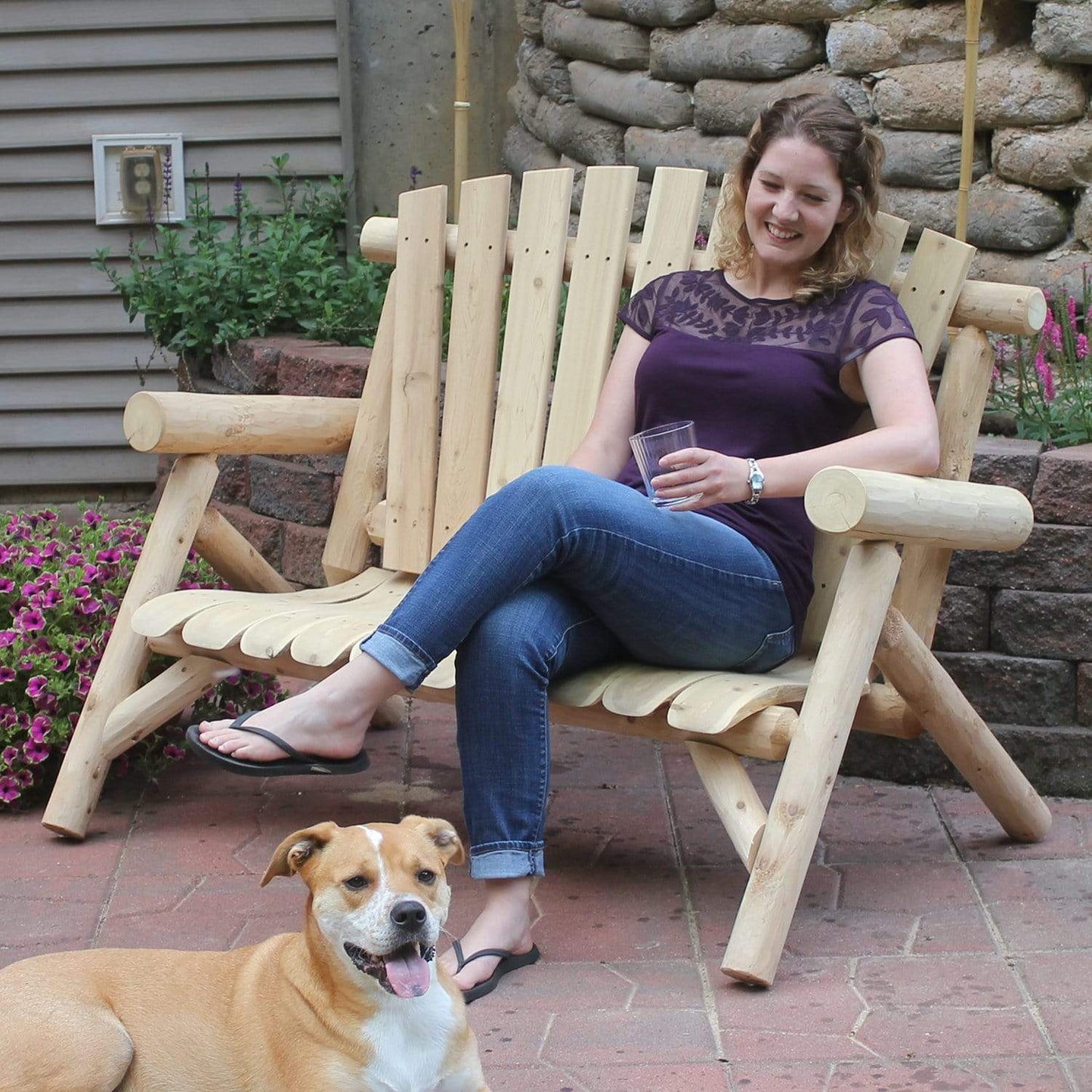 Lakeland Mills Cedar Log Loveseat - 4ft