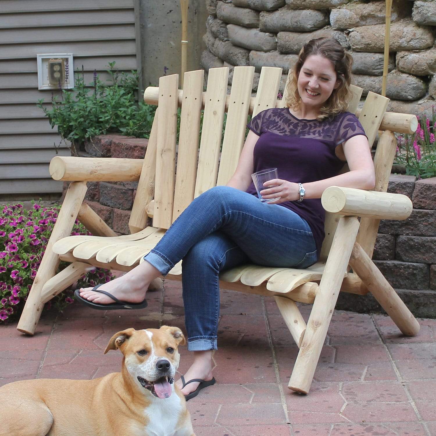 Lakeland Mills Cedar Log Loveseat - 4ft