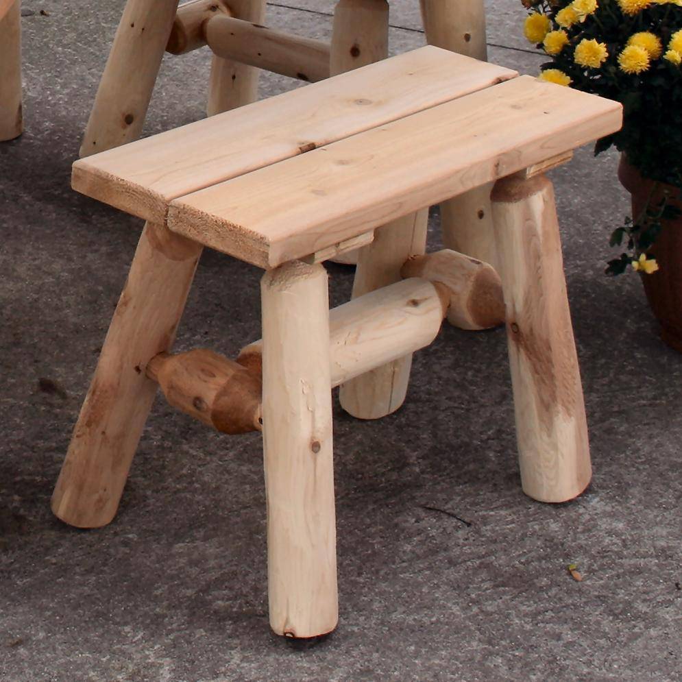 Lakeland Mills Cedar Log Outdoor Dining Set mit 4 Bänken
