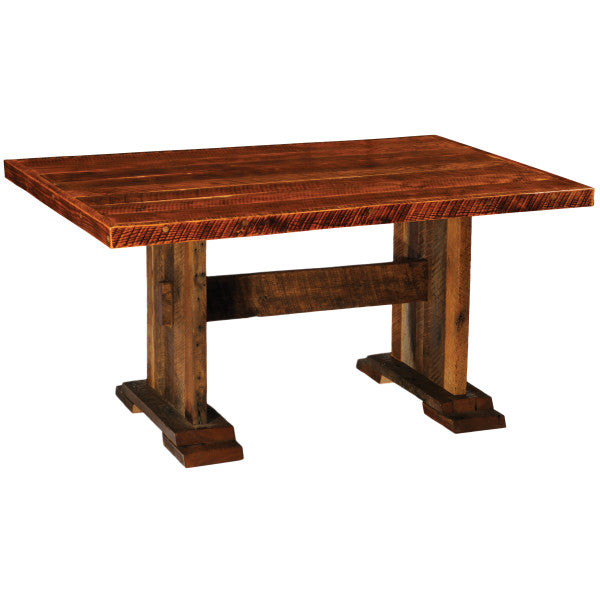 Fireside Lodge Barnwood Rectangular Ernte Esstisch mit Artisan Top