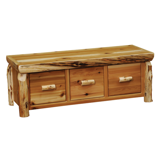 Fireside Lodge Cedar Log Couchtisch mit Schubladen