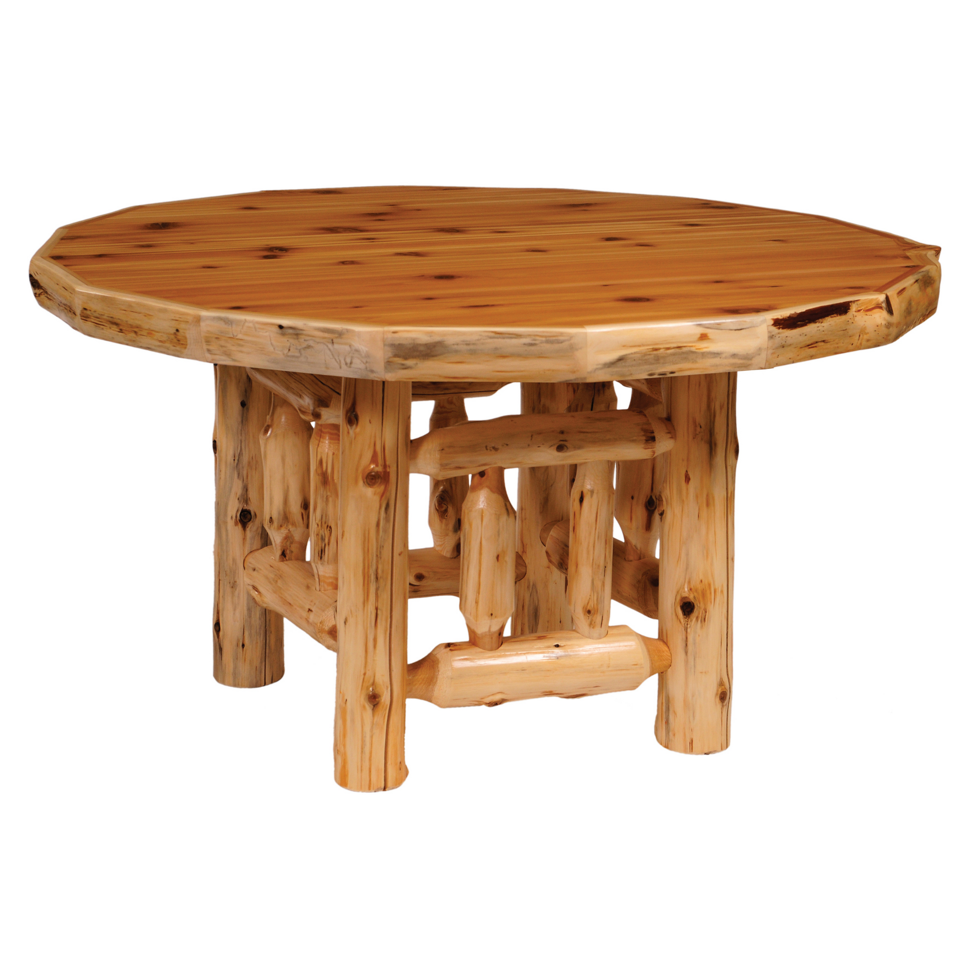 Fireside Lodge Cedar Log Round Esstisch