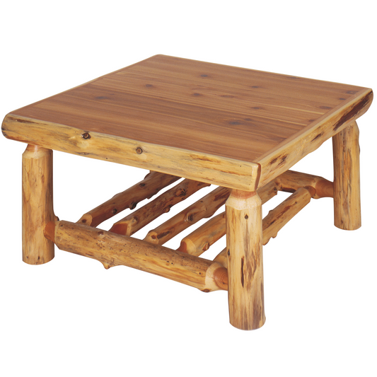 Fireside Lodge Square Cedar Log Couchtisch