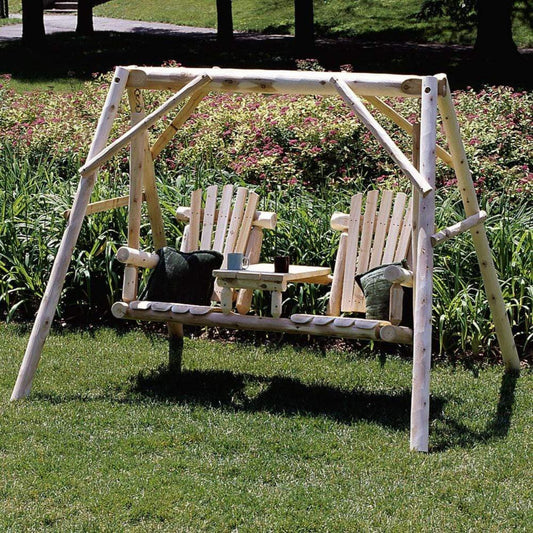 Lakeland Mills Cedar Log Tete-A-Tete Yard Swing