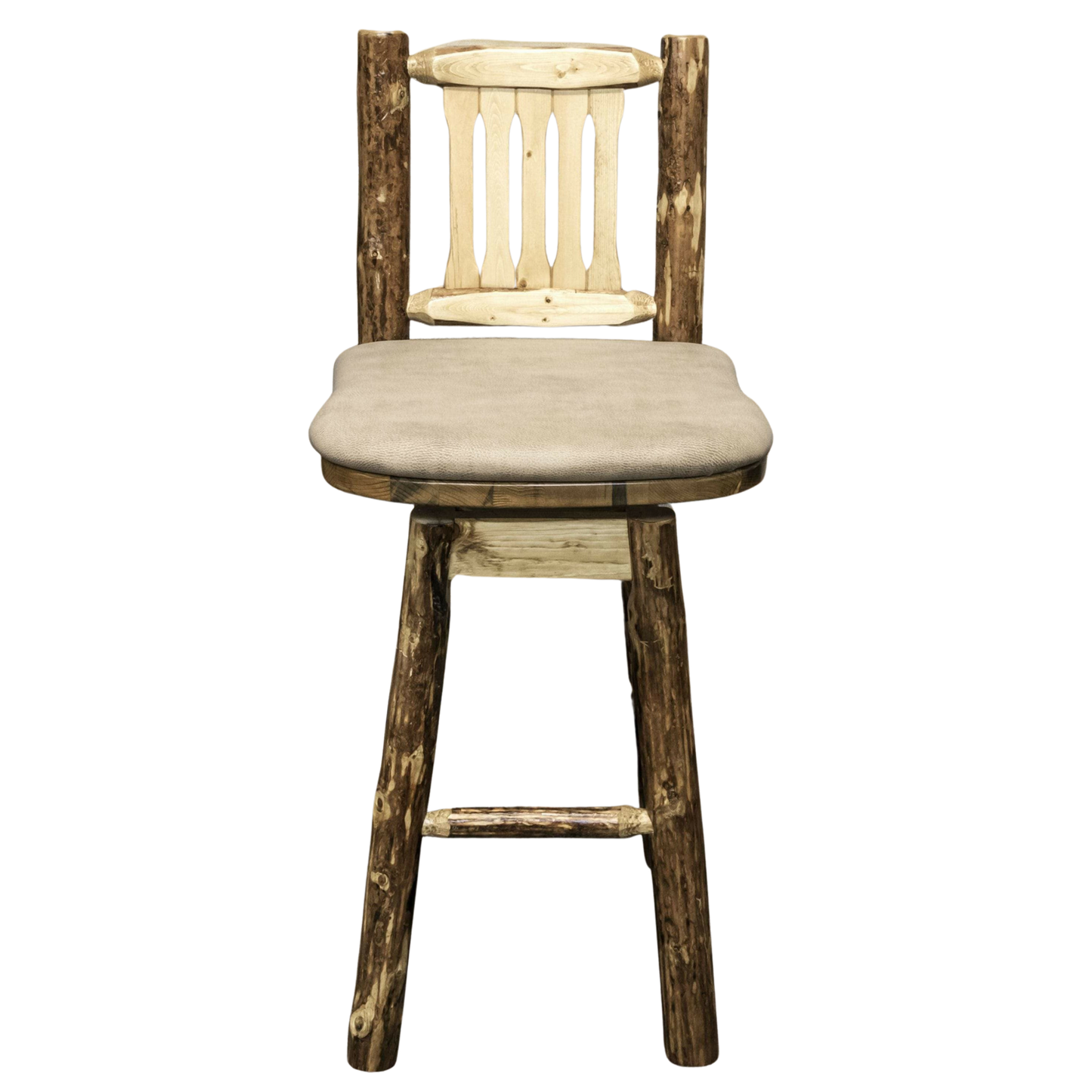 Montana Woodworks Glacier Country Kollektion Barshocker mit Rücken & Schwenken mit Polstersitz