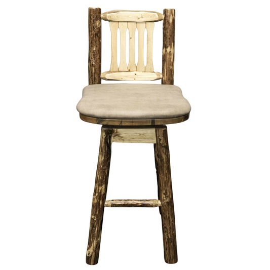 Montana Woodworks Glacier Country Kollektion Barshocker mit Rücken & Schwenken mit Polstersitz