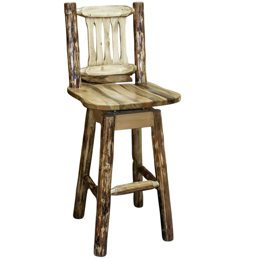 Montana Woodworks Glacier Country Kollektion Barshocker mit Rücken & Swivel