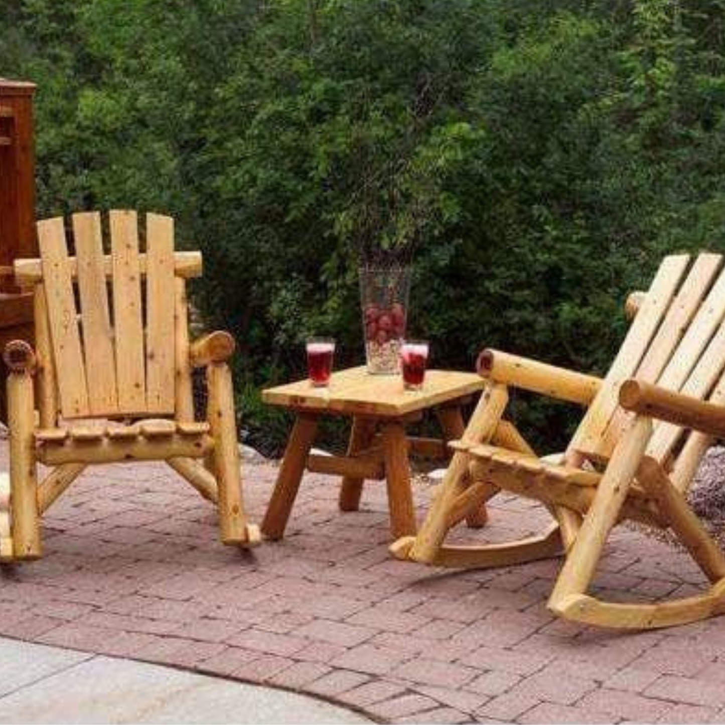 Moon Valley Rustic Cedar Log Outdoor Schaukelstuhl