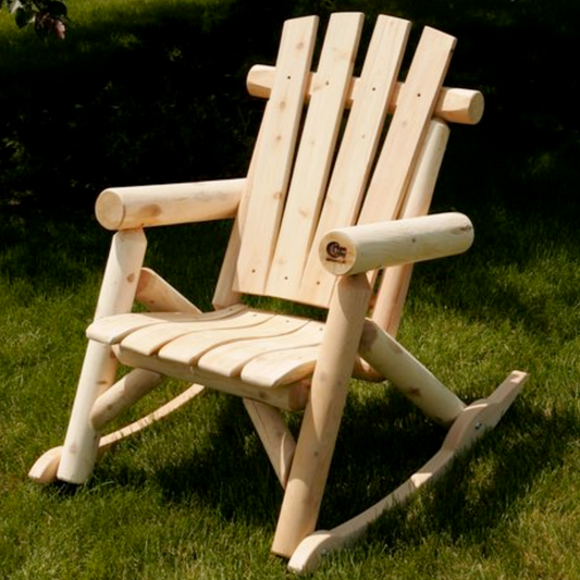 Moon Valley Rustic Cedar Log Outdoor Schaukelstuhl