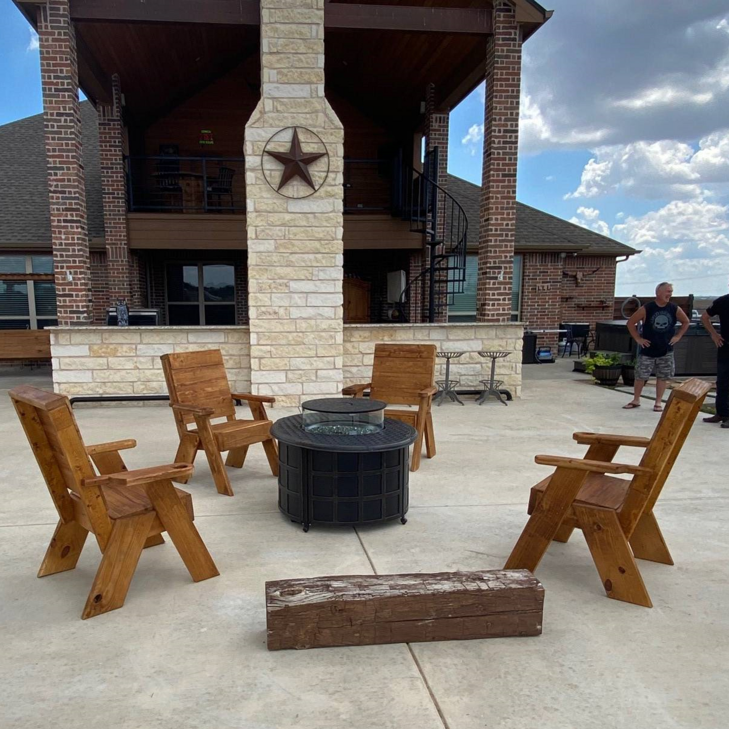 RS Bro Designs High-Back Outdoor Wood Chair