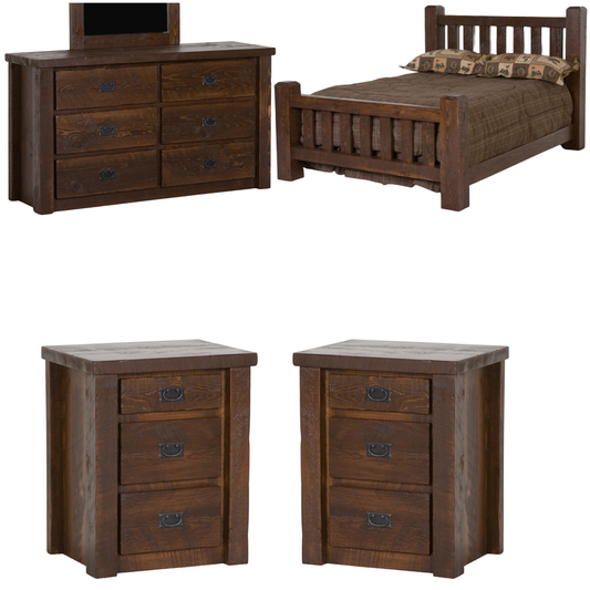 Viking Log Lumberjack Barnwood Rustikales Schlafzimmer Set