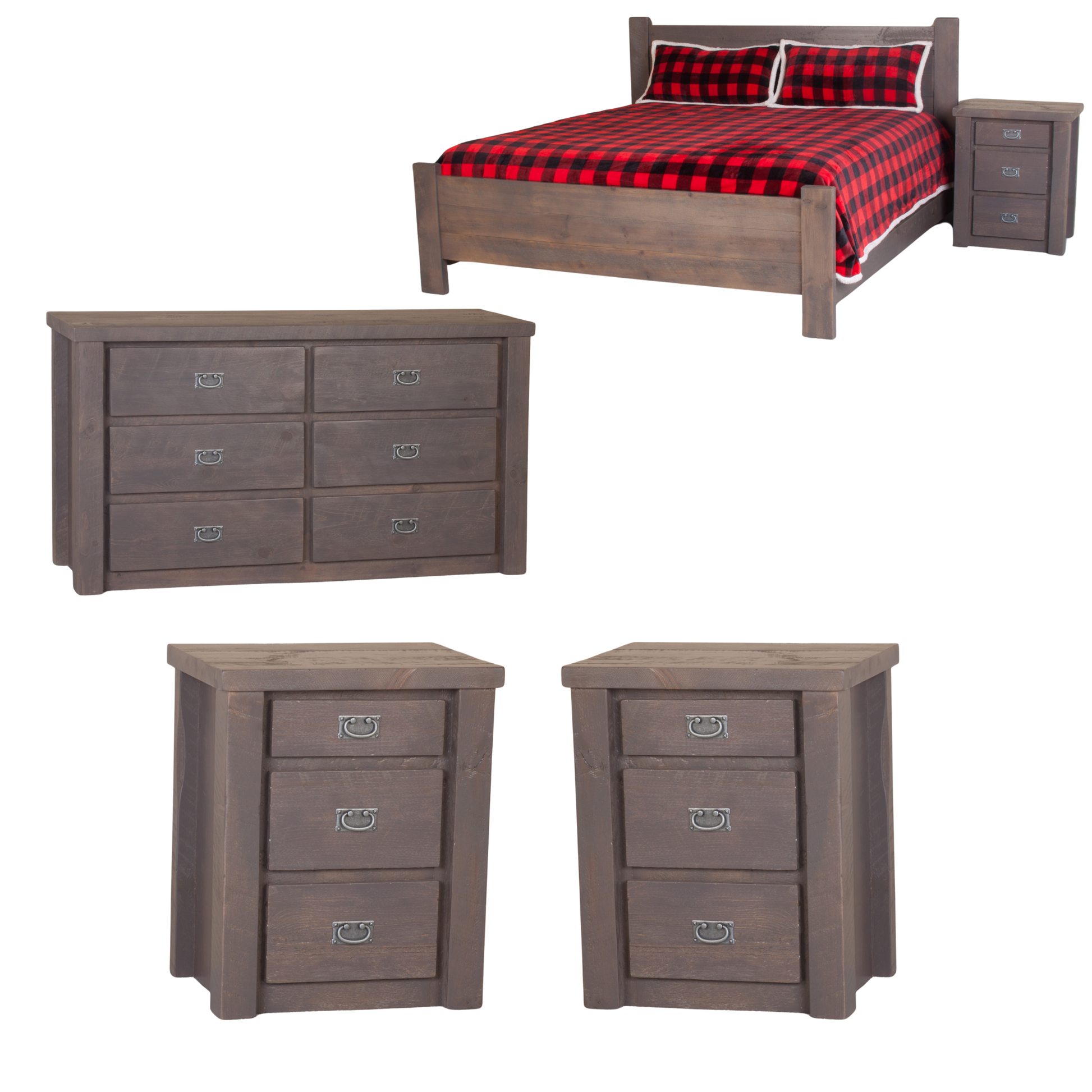 Viking Log Mustang Barnwood Rustikales Schlafzimmer Set