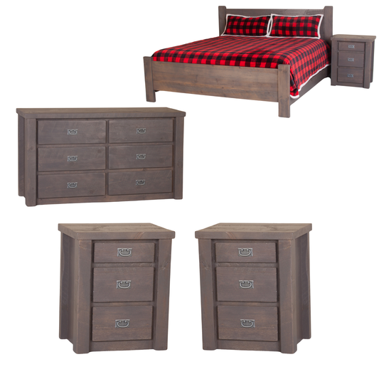 Viking Log Mustang Barnwood Rustikales Schlafzimmer Set