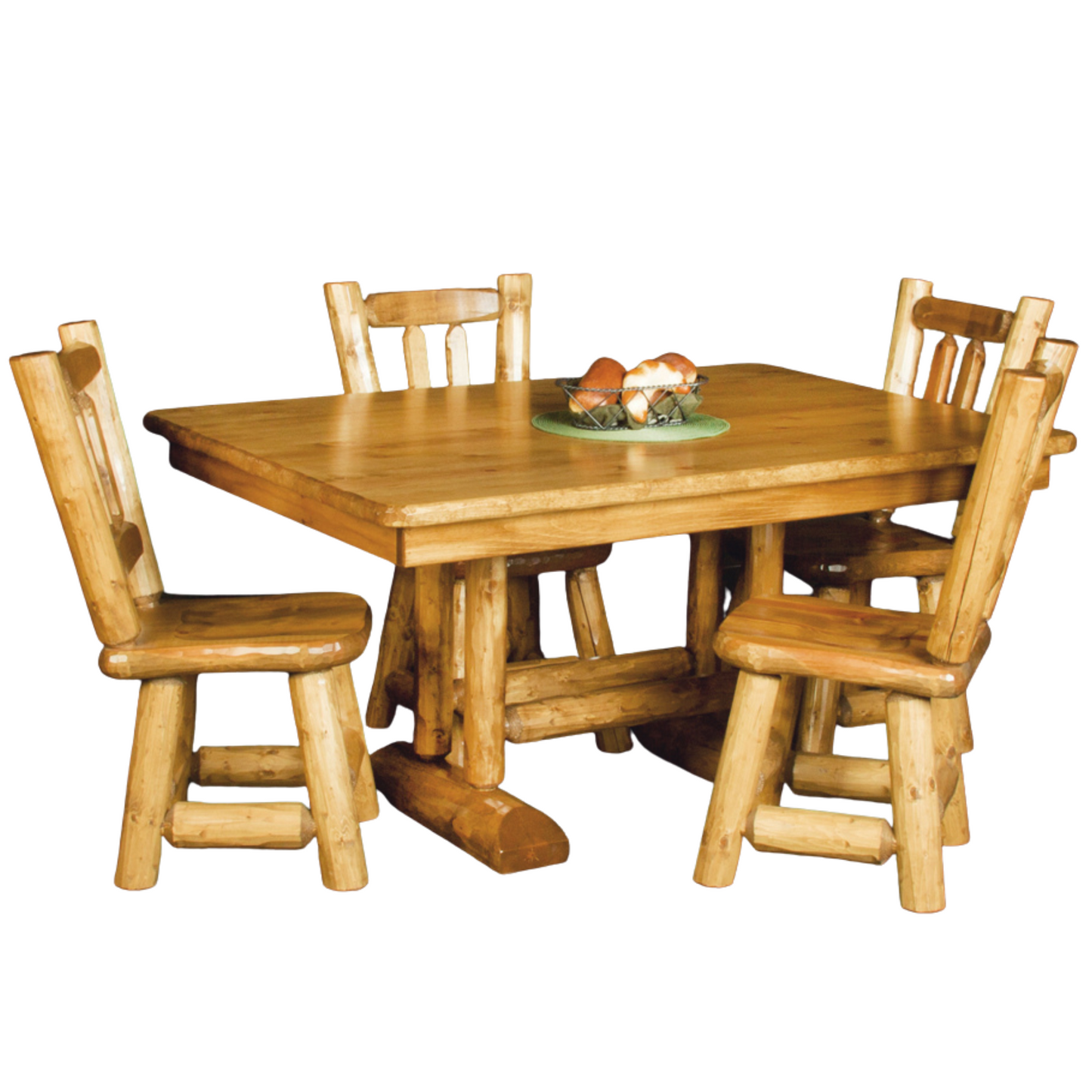 Viking Log Pine Log Trestle Esstisch