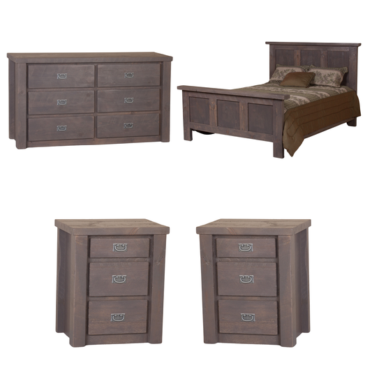 Viking Log Pioneer Barnwood Rustikales Schlafzimmer Set