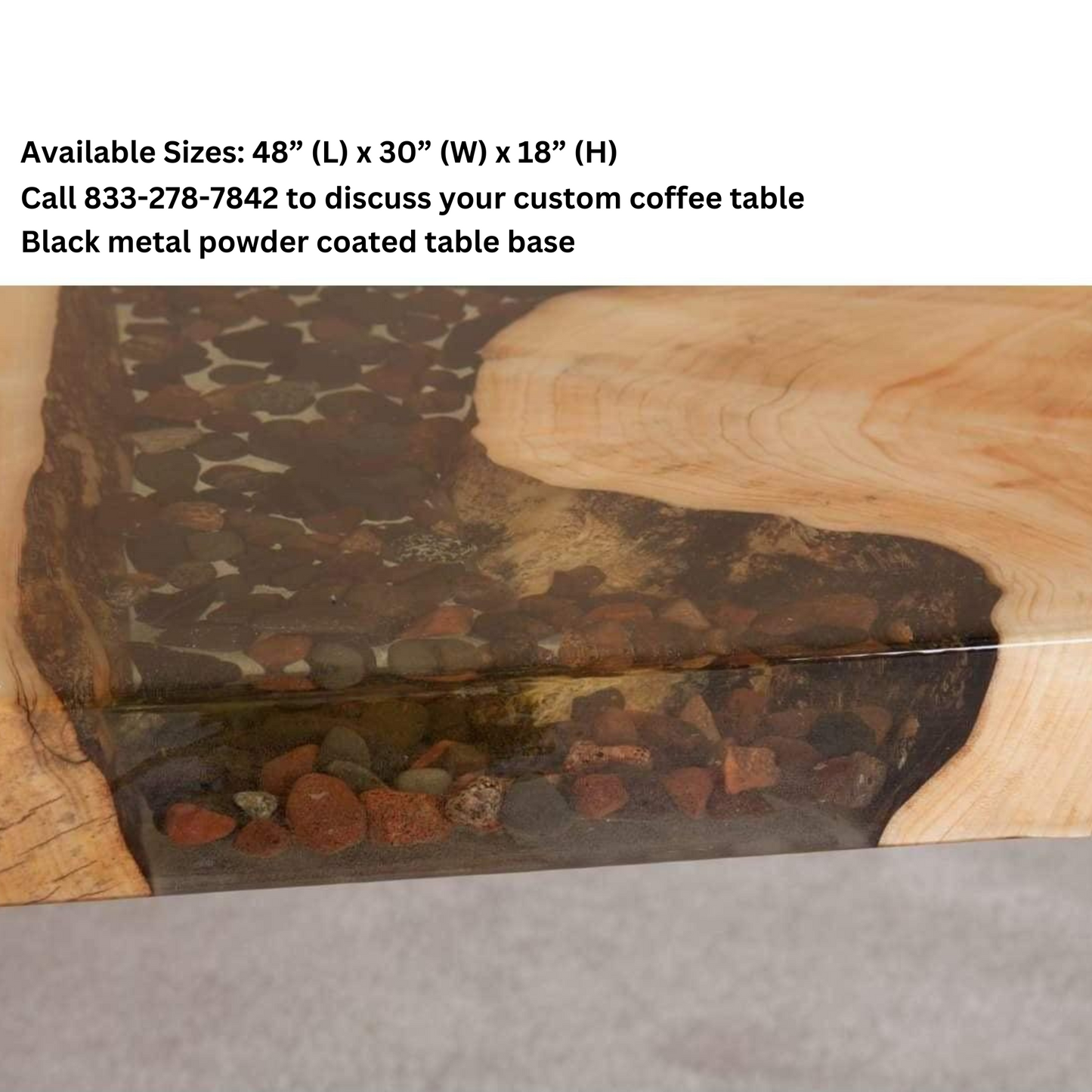 Viking Log Resin River Couchtisch