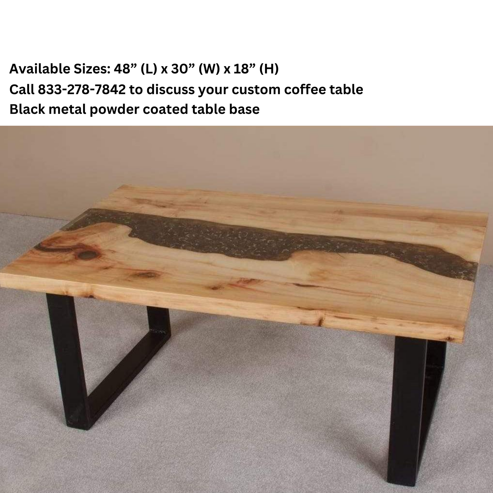 Viking Log Resin River Couchtisch