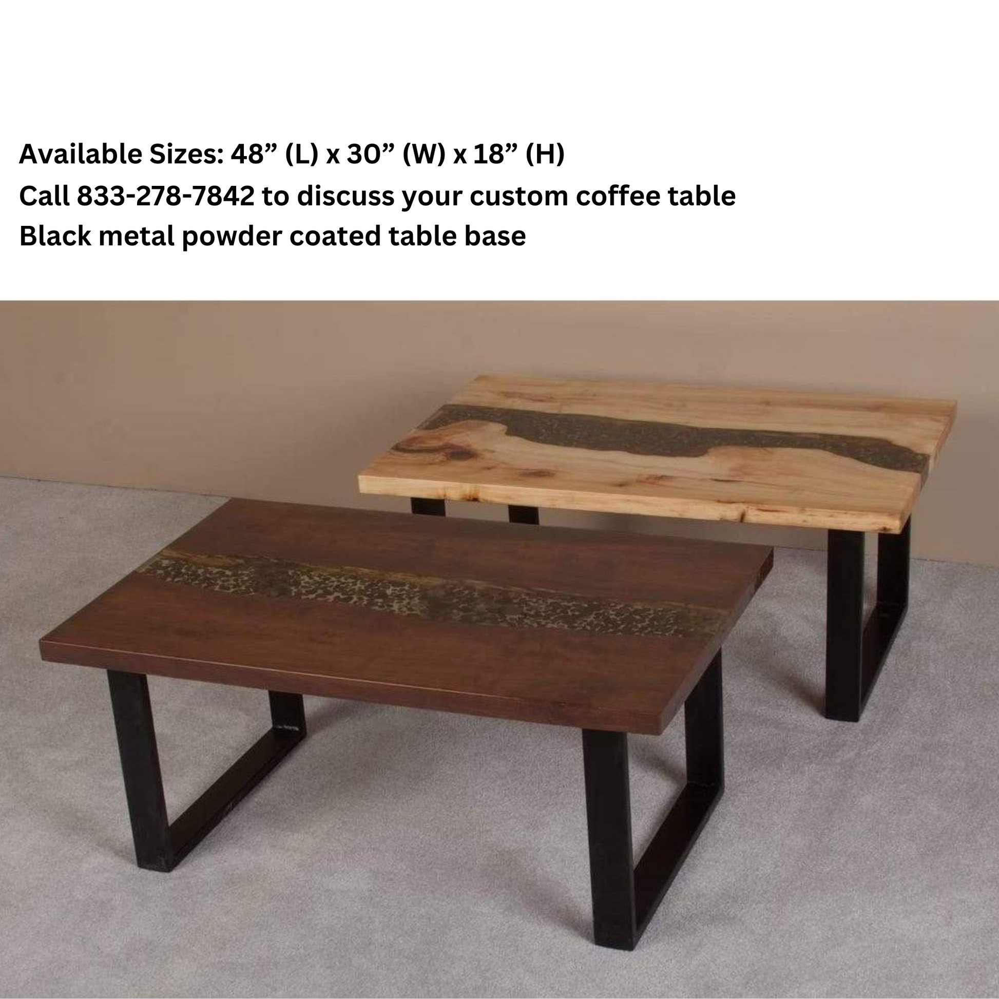 Viking Log Resin River Couchtisch