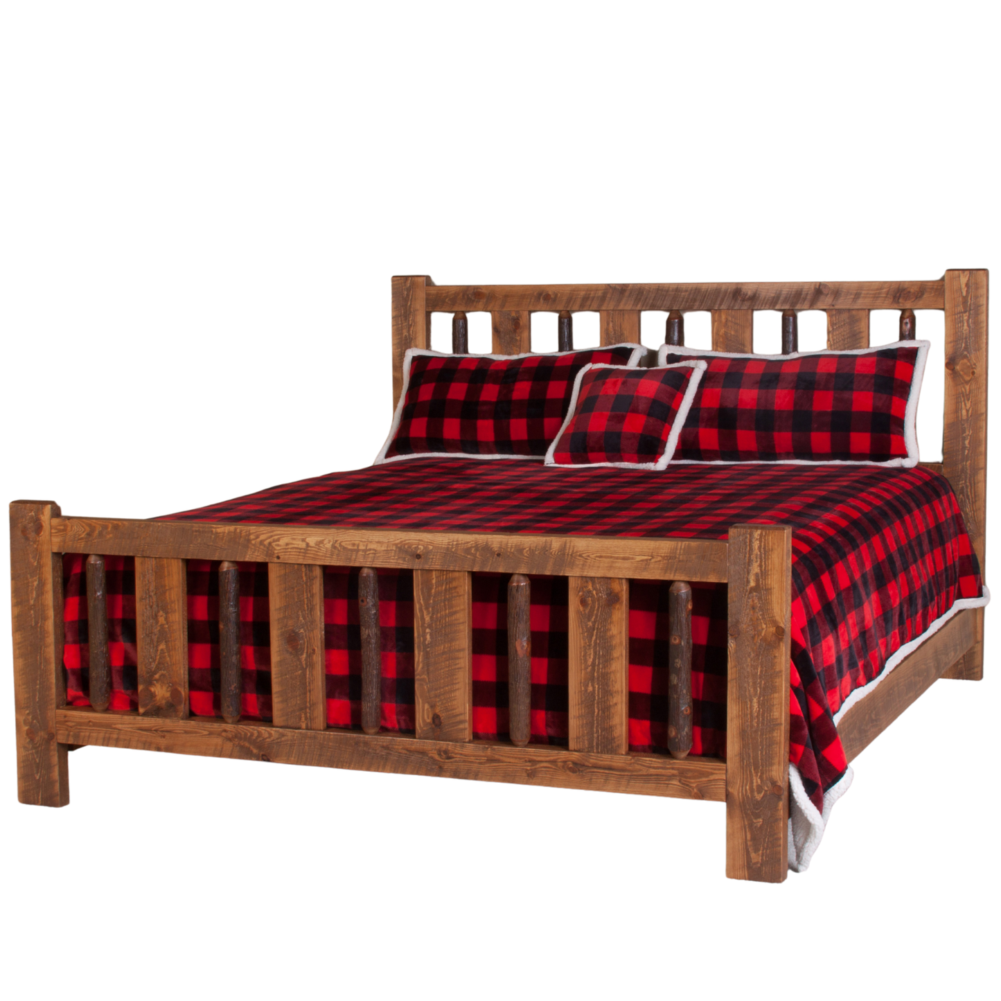 Viking Log River Hickory Rustikales Schlafzimmer