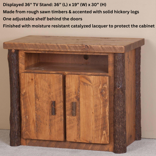 Viking Log Sawtooth Hickory TV Stand