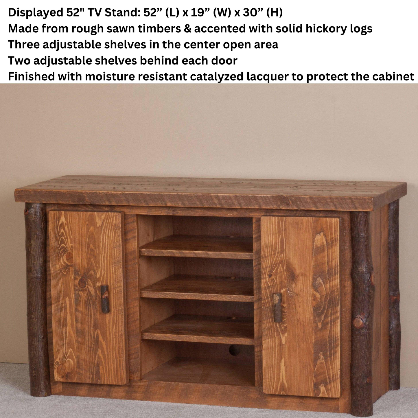 Viking Log Sawtooth Hickory TV Stand