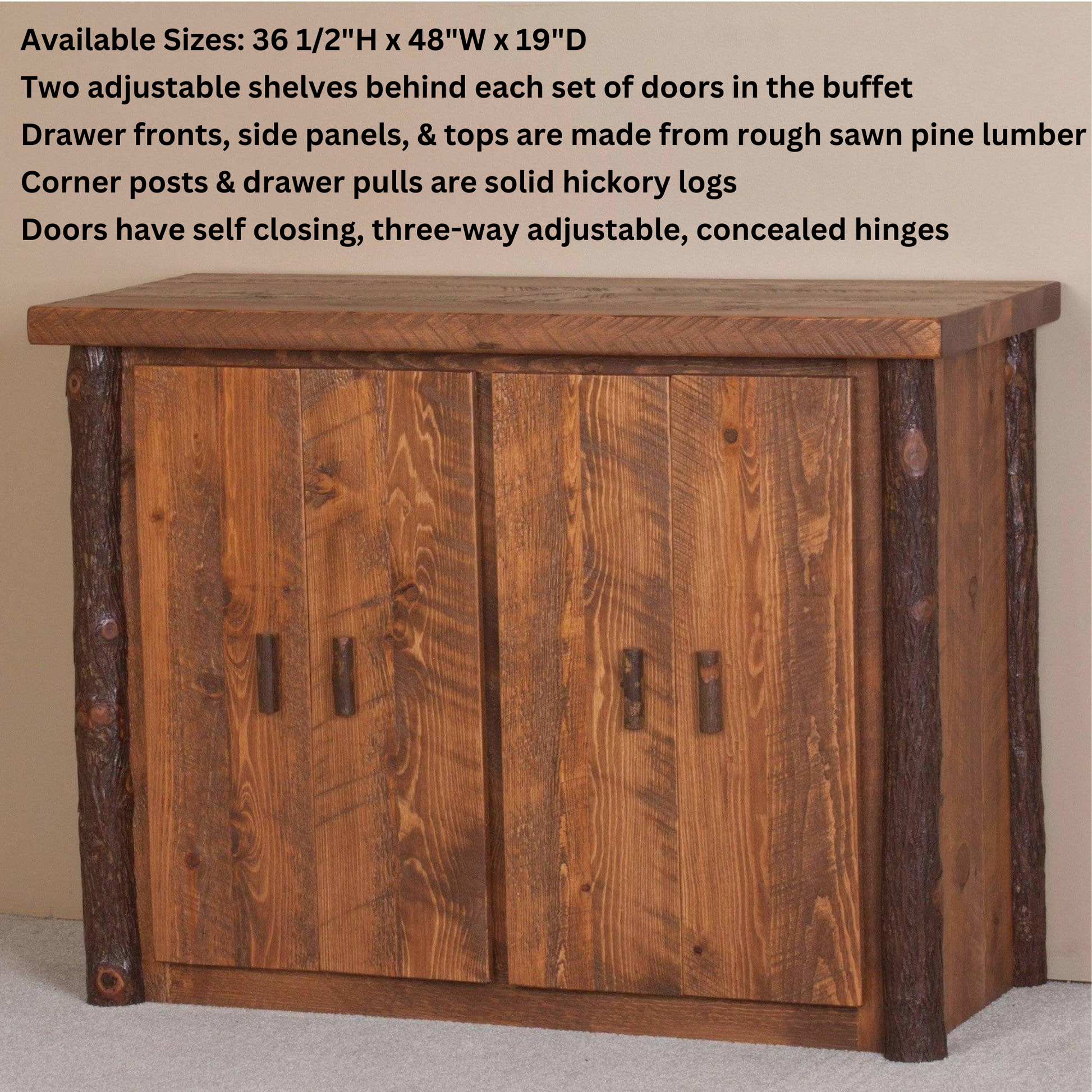 Viking Log Sawtooth Hickory Buffet