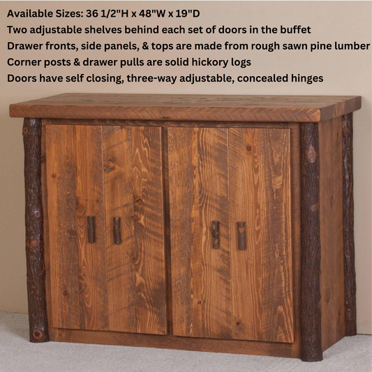 Viking Log Sawtooth Hickory Buffet