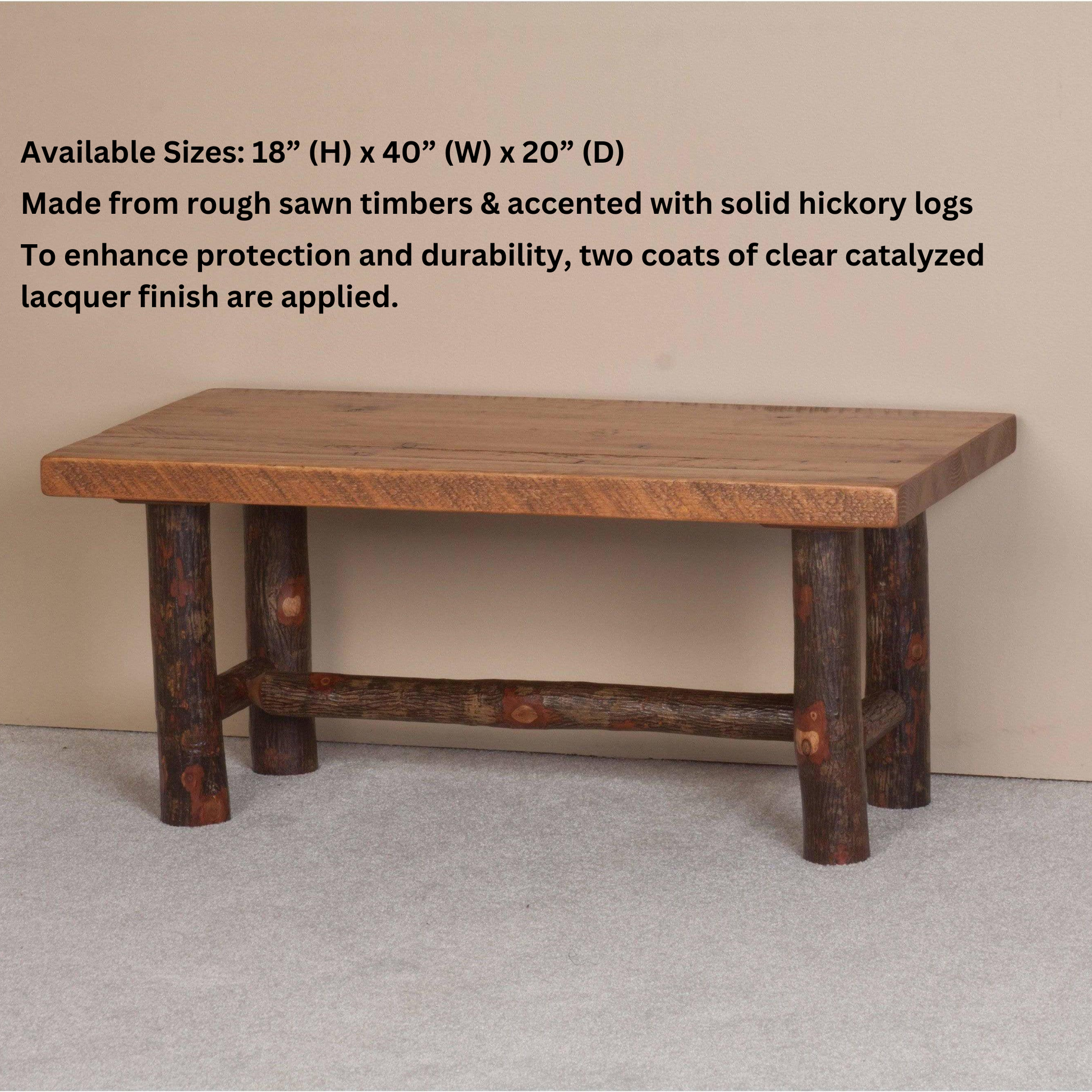 Viking Log Sägezahn Hickory Couchtisch