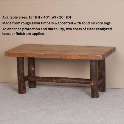 Viking Log Sägezahn Hickory Couchtisch