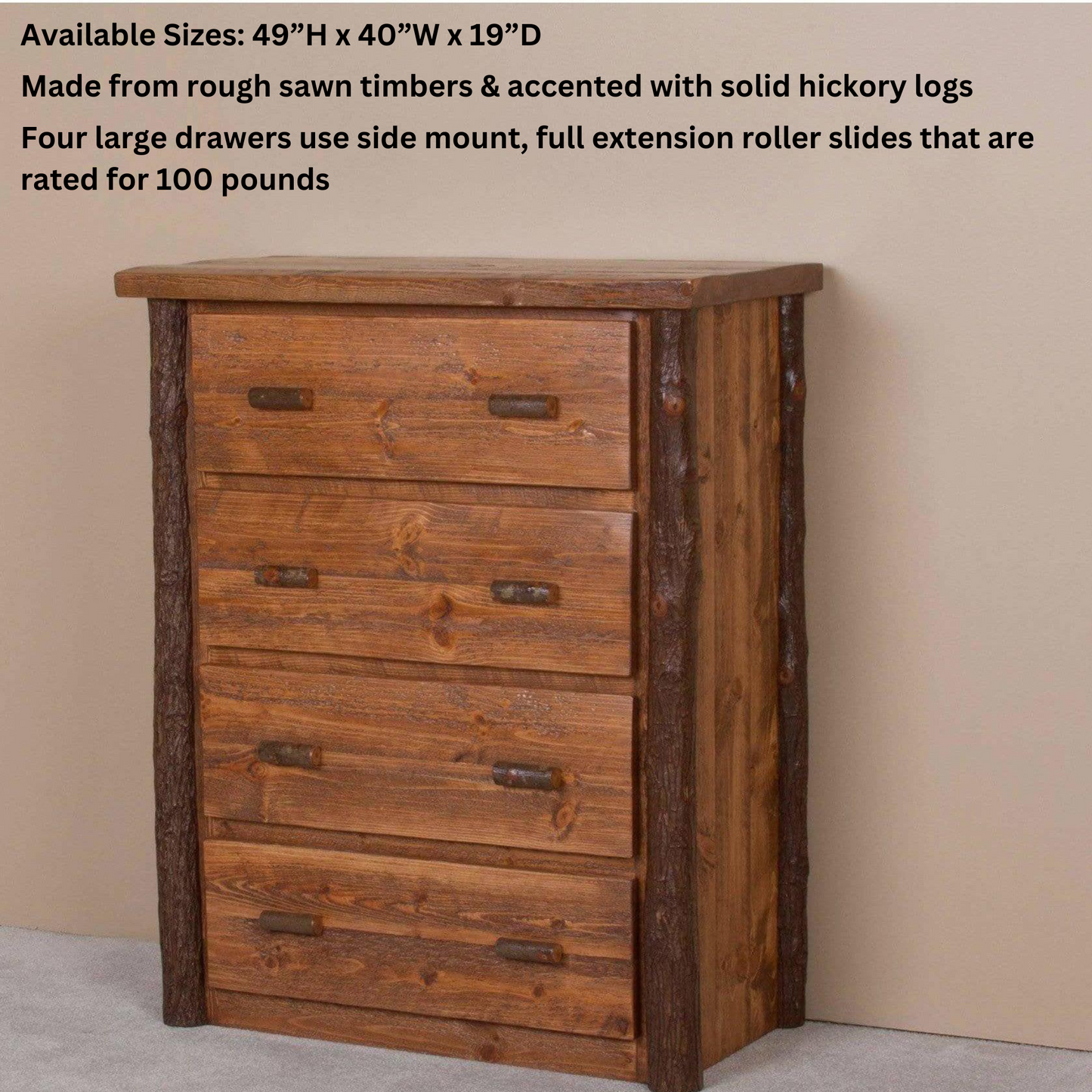 Viking Log Sawtooth Hickory Vier Schubladen