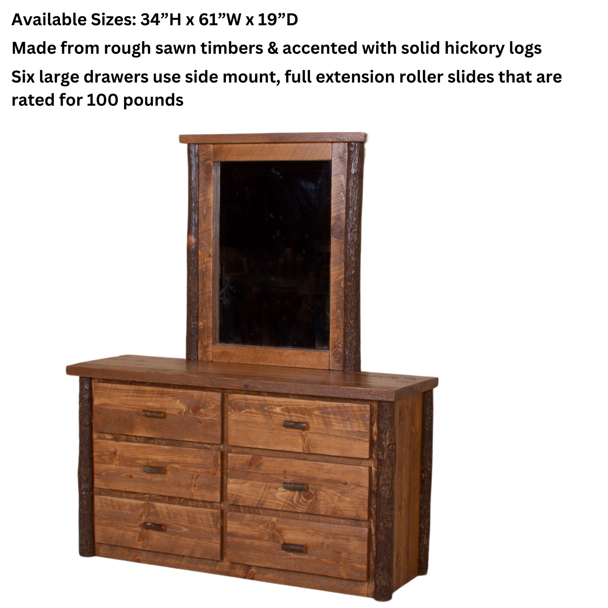 Viking Log Sawtooth Hickory Sechs Schubladenkleider