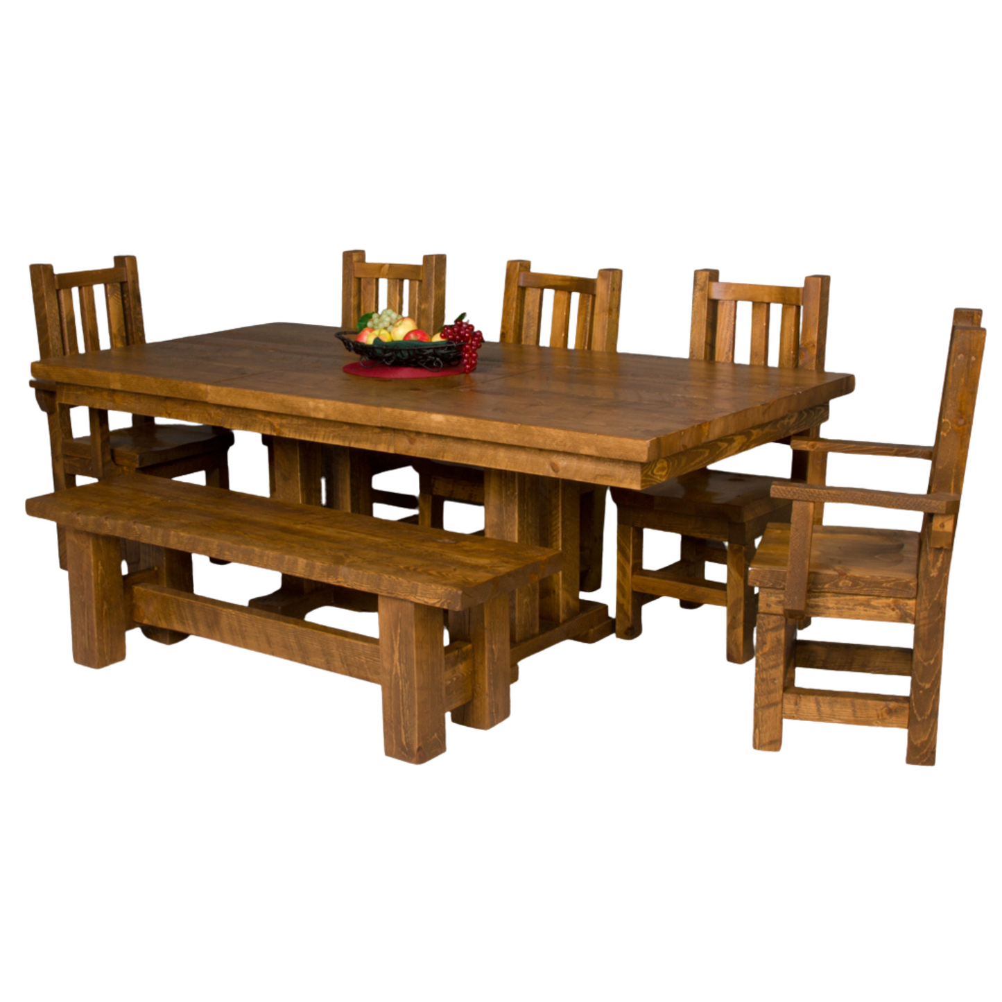 Viking Log Trestle Barnwood Esstisch