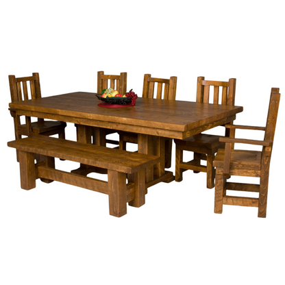 Viking Log Trestle Barnwood Esstisch