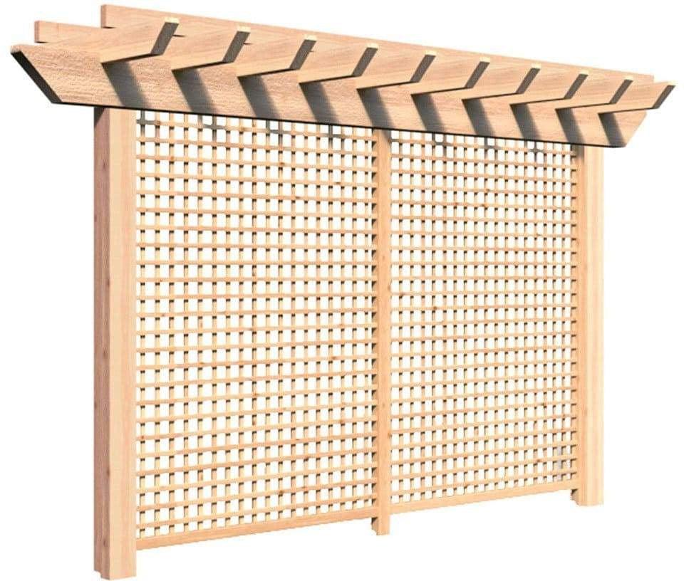 Creekvine Designs Rough Cut Monterrey Cedar Pergola mit Privacy Wall
