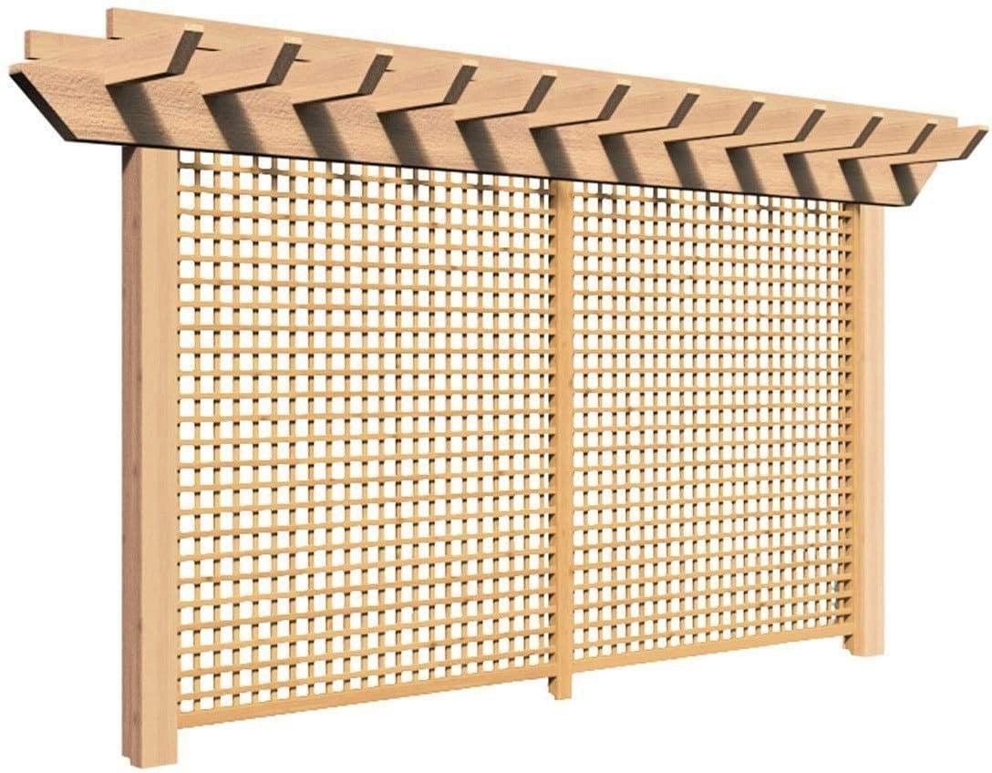 Creekvine Designs Rough Cut Monterrey Cedar Pergola mit Privacy Wall