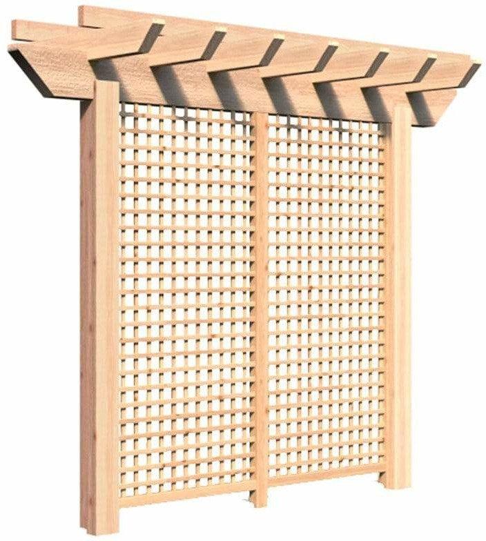 Creekvine Designs Rough Cut Monterrey Cedar Pergola mit Privacy Wall