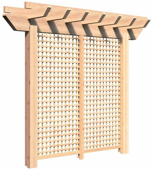 Creekvine Designs Rough Cut Monterrey Cedar Pergola mit Privacy Wall
