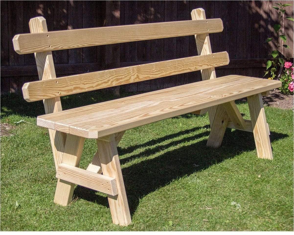 Creekvine Designs 30' Behandelte Kiefer Traditionelle Gartenbank mit Rücken