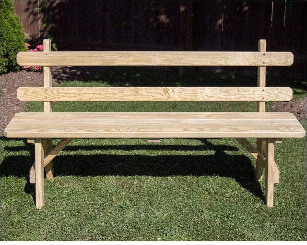 Creekvine Designs 30' Behandelte Kiefer Traditionelle Gartenbank mit Rücken