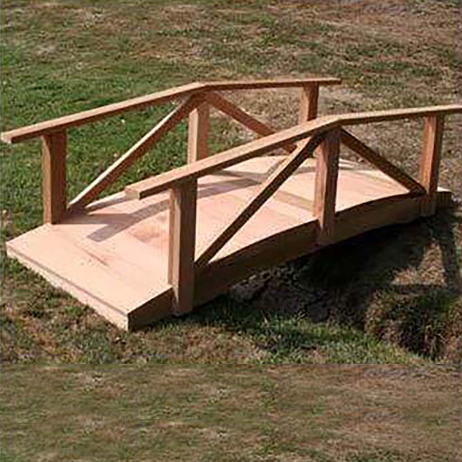 Creekvine Designs 4' Cedar Perle River Garden Bridge