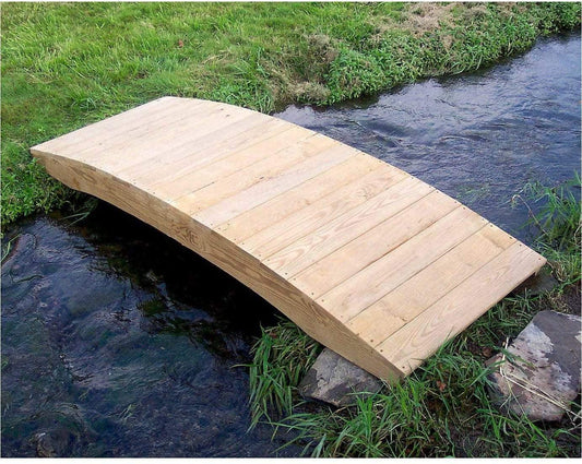 Creekvine Designs 4' Behandelte Pine Fiore Plank Garden Bridge