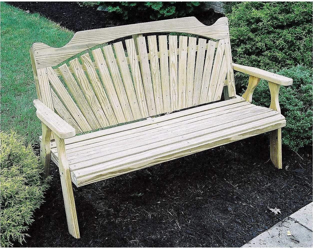 Creekvine Designs Behandelte Pine Fanback Garden Bench